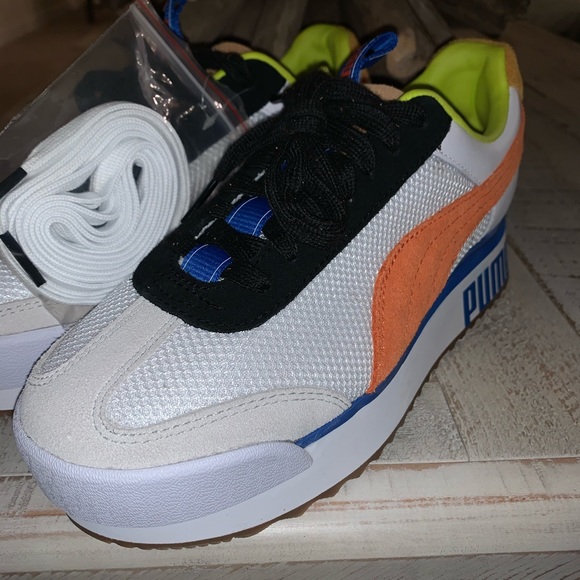🔥PUMA ROMA🔥 AMOR WMN SNKRS -White/Mandarin 🔥 - Picture 7 of 8